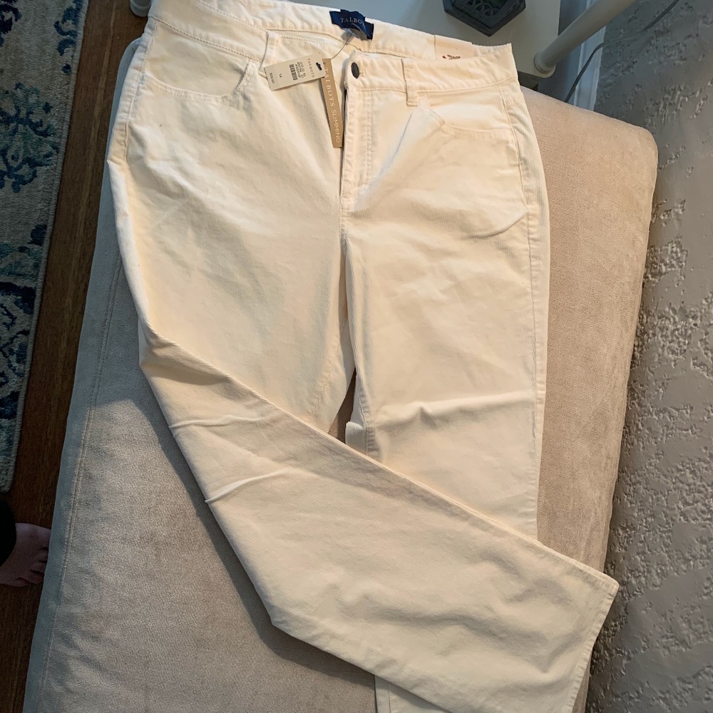 Talbots White Corduroy Pants New With Tags